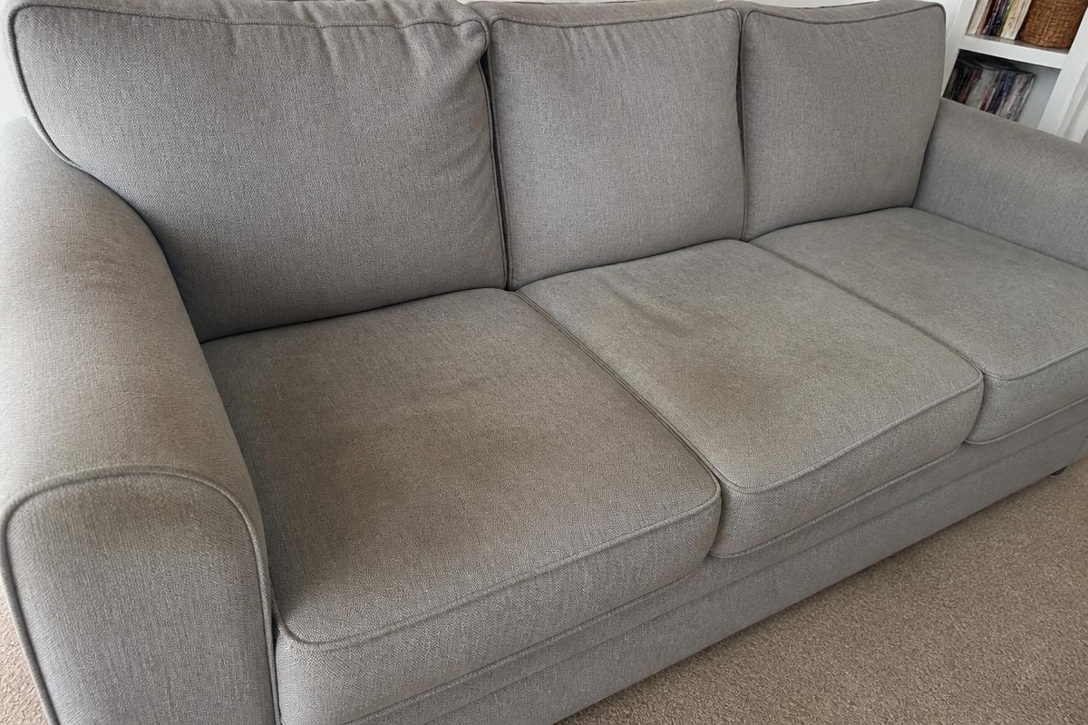 Fabric sofa before cleaning