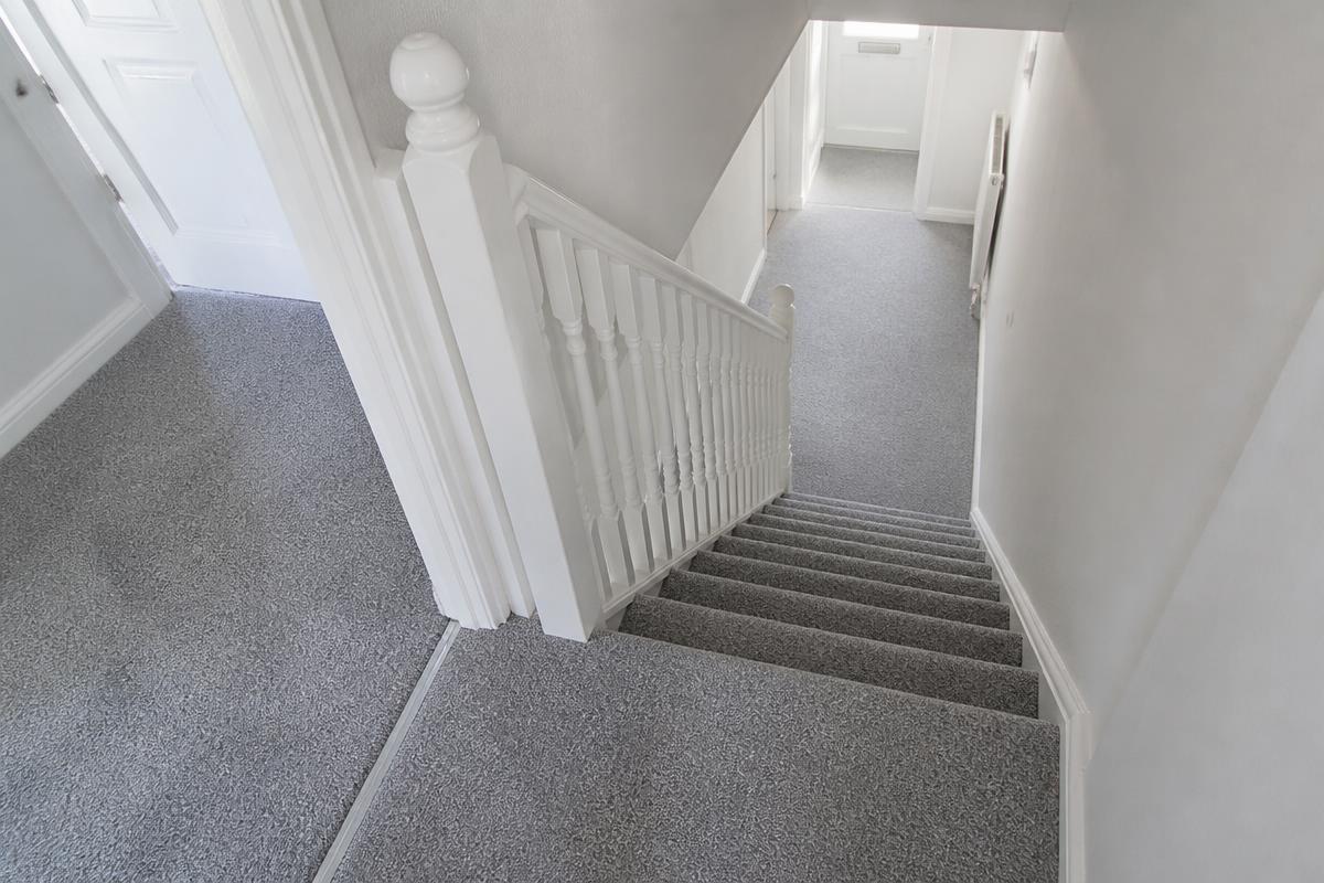 Stairs and landing after cleaning